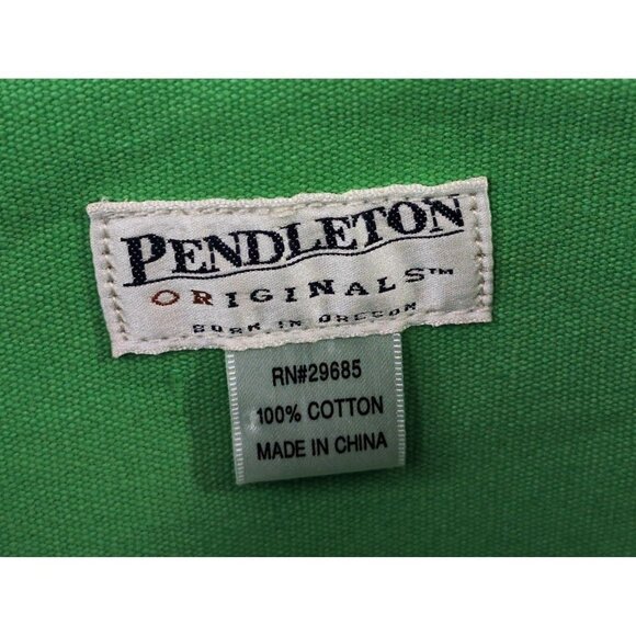 Pendleton Canvas Tote Green Floral Cotton Shoulder Bag Snap Closure - Picture 9 of 13